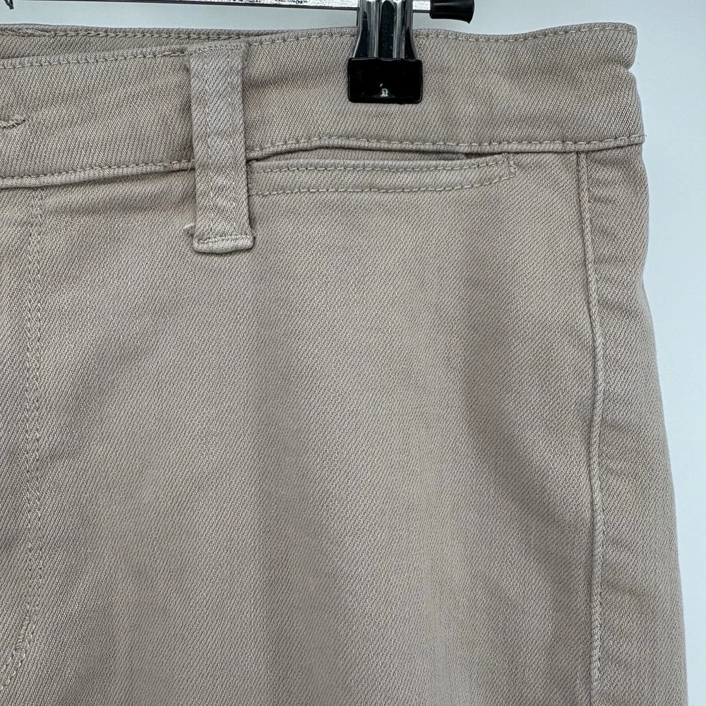 Judy Blue Jeans Womens 11/30 Beige Garment Dyed Wide Leg Crop High Waist Raw Hem